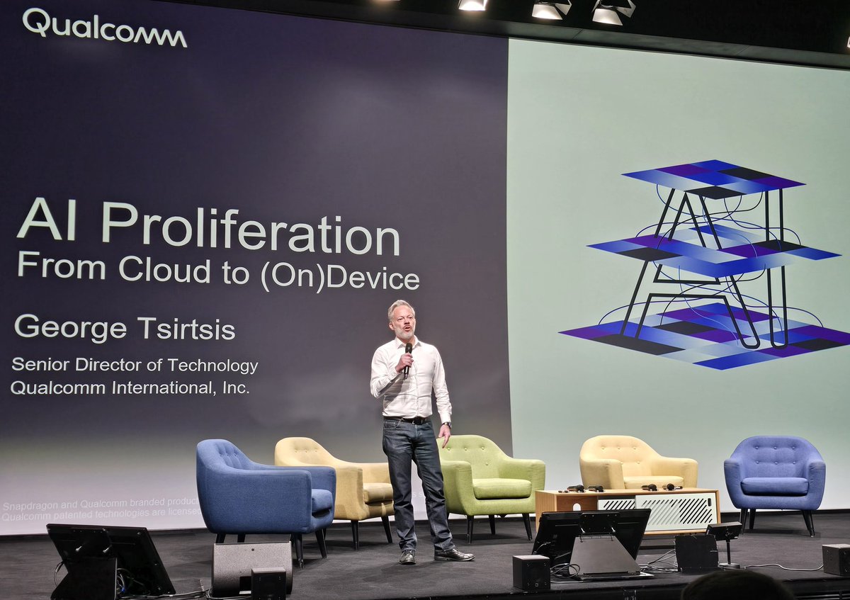 On-device Gen AI for large models and very large models allows performance, efficiency, reliability, training, privacy and security, says <a href="/Qualcomm/">Qualcomm</a>'s <a href="/tsirtsisg/">George Tsirtsis</a>.

#XYZParis #StationF #Snapdragon