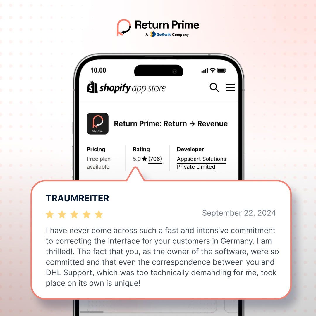 This review sums up our culture at Return Prime! 🎉

Thrilled to see how we’ve made a difference for traumreiter.de🙌

We’re committed to streamlining operations &amp; delivering a seamless return experience!

Here’s to more wins ahead. 

#shopify #returns #d2c