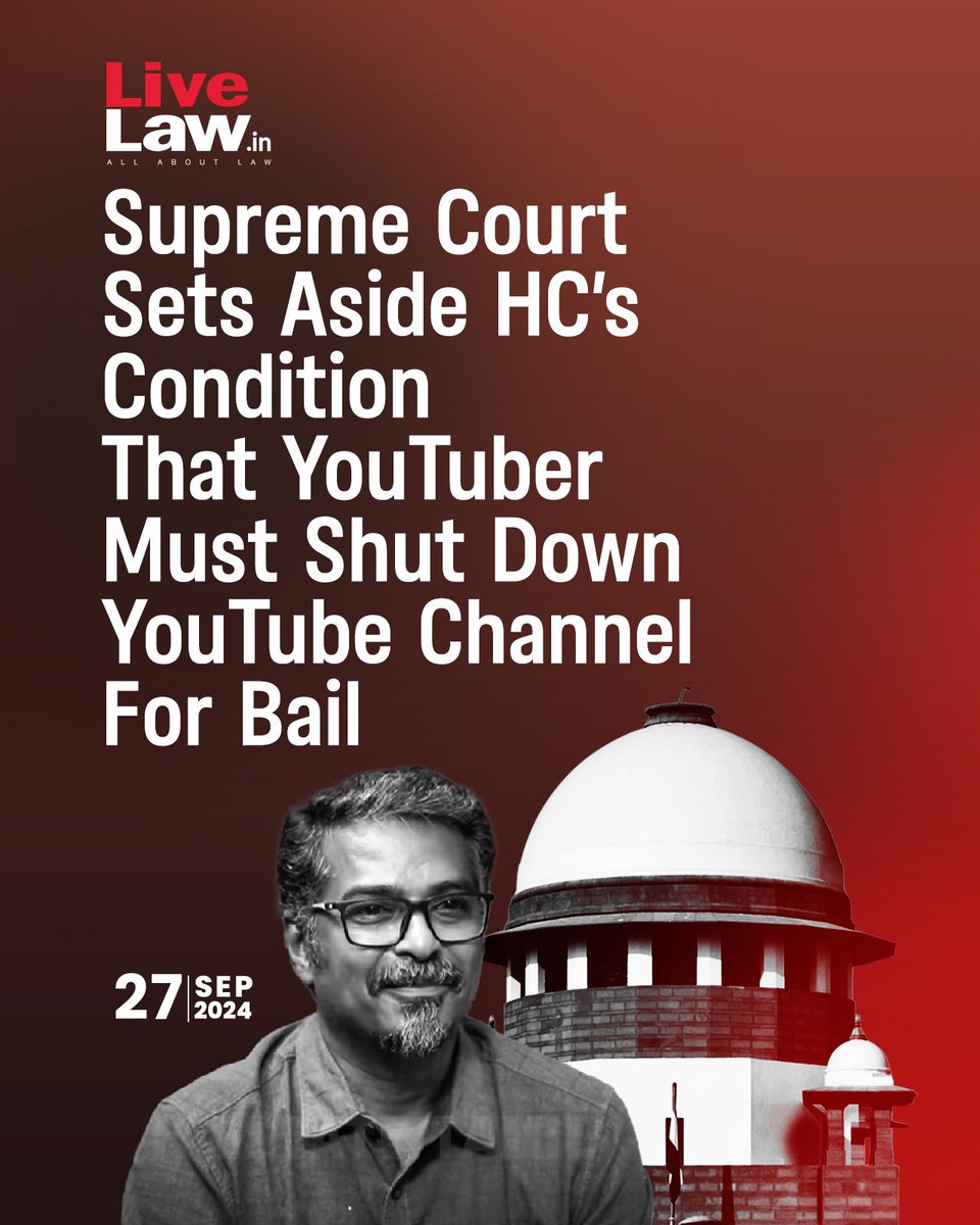 itz_samkriz_mca's tweet image. YOUTUBER பெலிக்ஸ் ஜெரால்டு
ஜாமீன் பெறுவதற்காக தனது
YouTube சேனலான “RedPix 24x7” ஐ
மூட வேண்டும் என்று சென்னை
உயர்நீதிமன்றம் விதித்த நிபந்தனையை
உச்சநீதிமன்ற தலைமை நீதிபதி
சந்திர சூட் தலைமையிலான 
அமர்வு ரத்து செய்து உத்தரவிட்டது...

#FelixGerald
#SavukkuShankar #SupremeCourtOfIndia