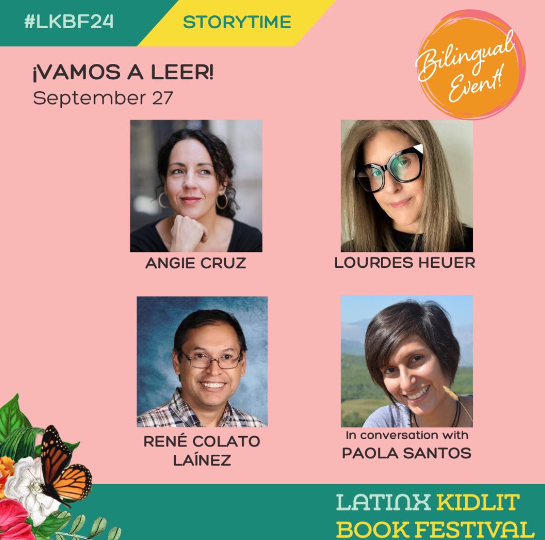Tomorrow, I will be part of the Latinx Kidlit Book Festival. Join us at  Storytime : ¡Vamos a leer! This will be a bilingual presentation, from 1:00 PM -2:00 PM, Eastern Time, on YouTube. All classrooms, homes and children of all ages are welcome. 
#BilingualReadAloud