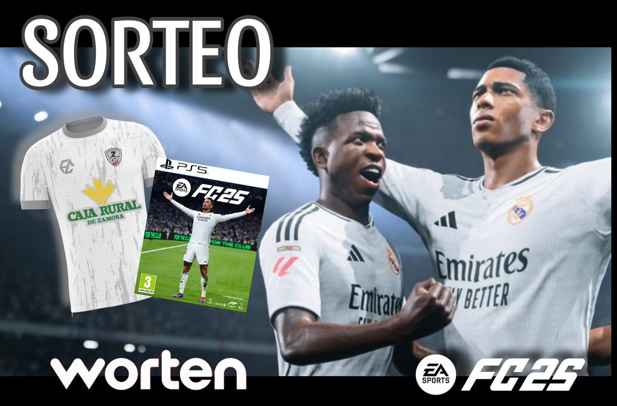 Viendo que no ganamos ni un partido <a href="/WortenES/">Worten</a> quiere darle una alegría a nuestros aficionados.

Participa en nuestro sorteo y llévate el FC25 y una camiseta del CDZ.

 Requisitos:
- Seguir a <a href="/WortenES/">Worten</a> y <a href="/CdCiudadDZamora/">CD Ciudad De Zamora</a> 
- RT + LIKE
- Menciona a un amigo

🏆Ganador 5 de Octubre