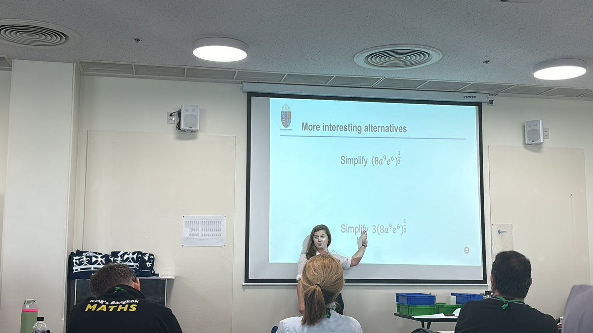 Great session with <a href="/LucyStuchfield/">Lucy Stuchfield</a> making igcse questions more interesting and setting students up better for a level at the Bangkok Maths JAWS. <a href="/FOBISIA1/">FOBISIA</a>