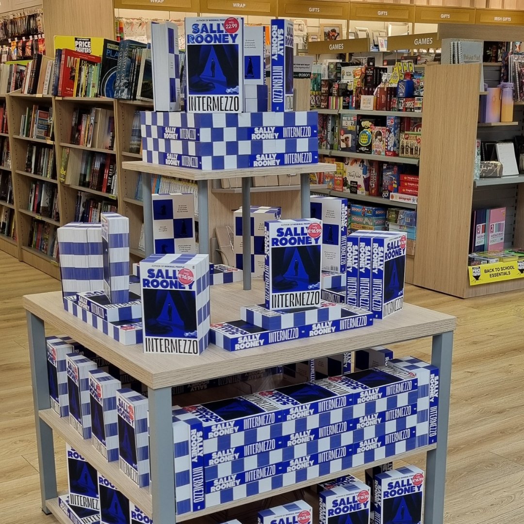 easons's tweet photo. Intermezzo by Sally Rooney is now the #1 bestseller! Stop by your local Eason store to check out our exclusive displays and get your hands on this literary sensation. ✨📖

#No1Bestseller #Intermezzo #SallyRooney #InStoreDisplay https://t.co/vrHraOXyWF