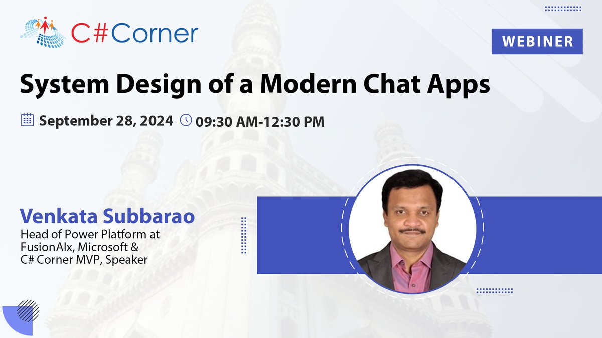 CsharpCorner's tweet image. Join @Venkata48681009 at the @CsharpCorner Hyderabad Chapter Webinar for a deep dive into Virtual Table Vibes and mastering the Data Fabric Lakehouse architecture!

Register now: tinyurl.com/nhbfjyy6 

#CSharpCorner #TechWebinar #Flutter #DataIndexing #ChatApps #Webinar…