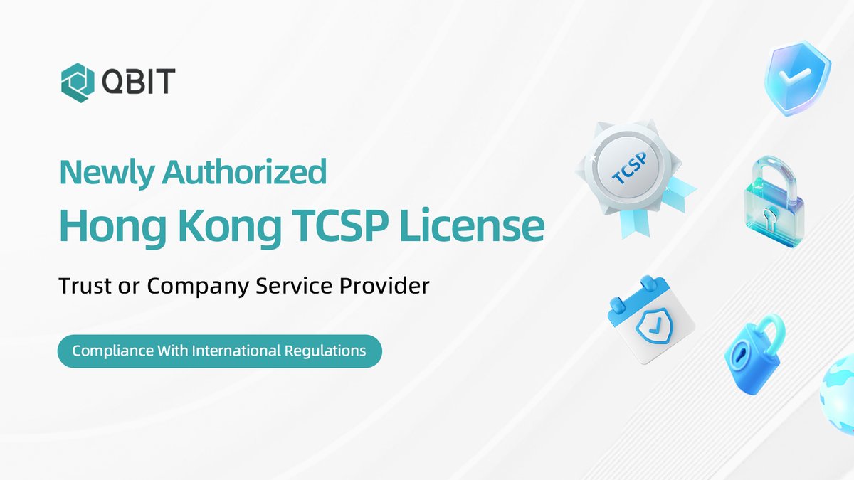 Qbit_Neobank's tweet image. We are excited to announce that Qbit has successfully obtained the Trust or Company Service Provider (TCSP) license in Hong Kong, a major milestone in our mission to provide secure and innovative financial solutions worldwide.

#Qbit #Fintech #TCSP