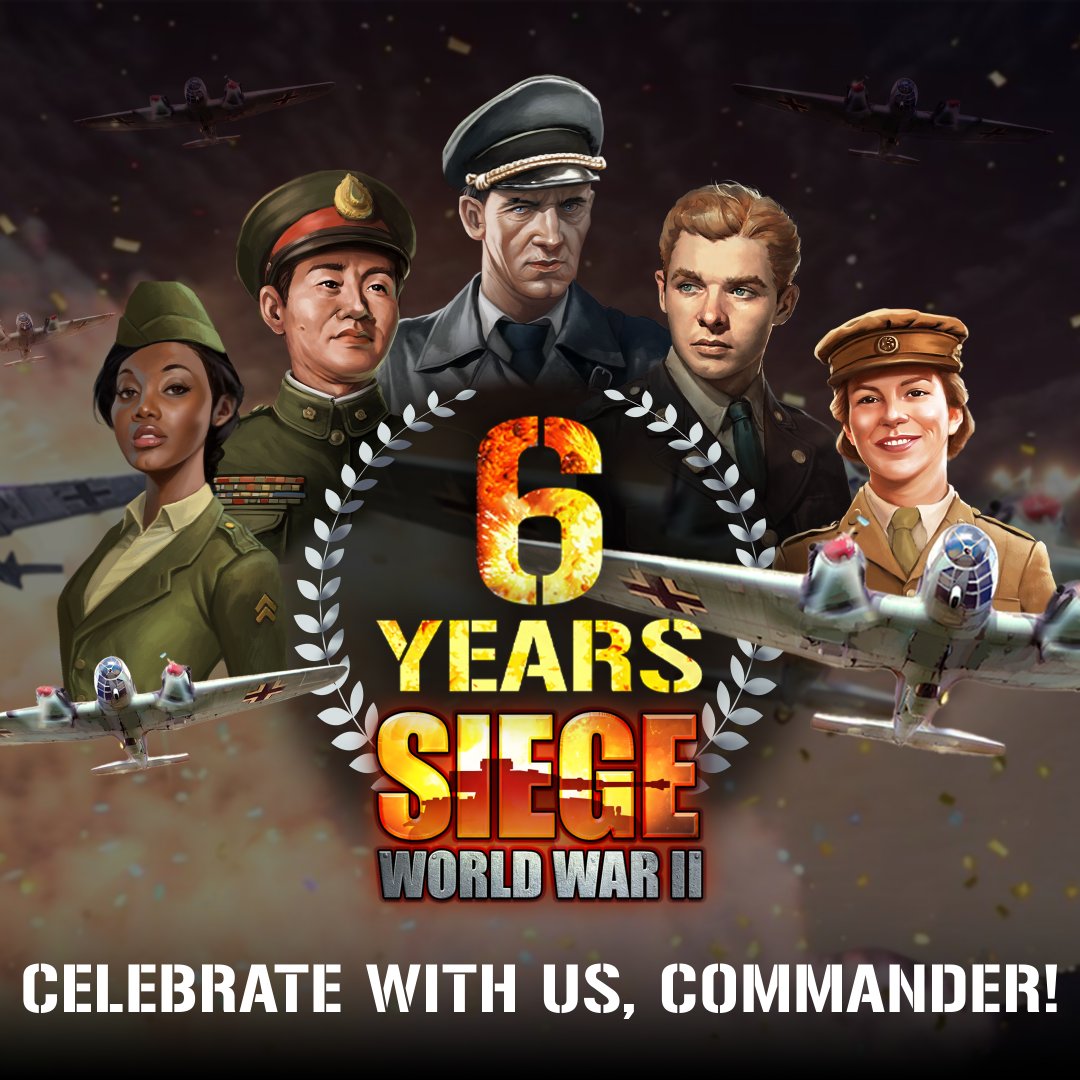 siegeww2team's tweet photo. 🎉 6 YEARS of Siege: WW2! 🎉For the next few days, your victories will mean double the Gold 💰, boosted chances for Specialist, Corporal, and Sergeant Boxes 📦, and expeditions offering double resources! 🚀
Log in daily for exclusive anniversary gifts! 🎁 ⚔️🔥 https://t.co/QLKWYobXZt