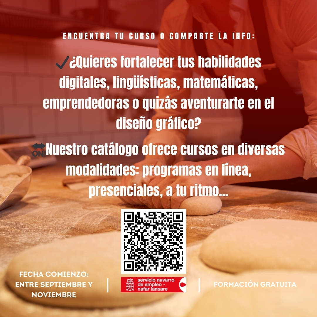 empleo_na's tweet image. Próximas Formaciones
#FormaciónComplementaria

✔️¿Quieres fortalecer tus habilidades #digitales, #lingüísticas, #matemáticas, #emprendedoras o quizás aventurarte en el  mundo del diseño gráfico?
 
Toma nota e inscríbete:
🔗administracionelectronica.navarra.es/EmpleoFormate.…

@NASERTIC @CruzRojaNavarra