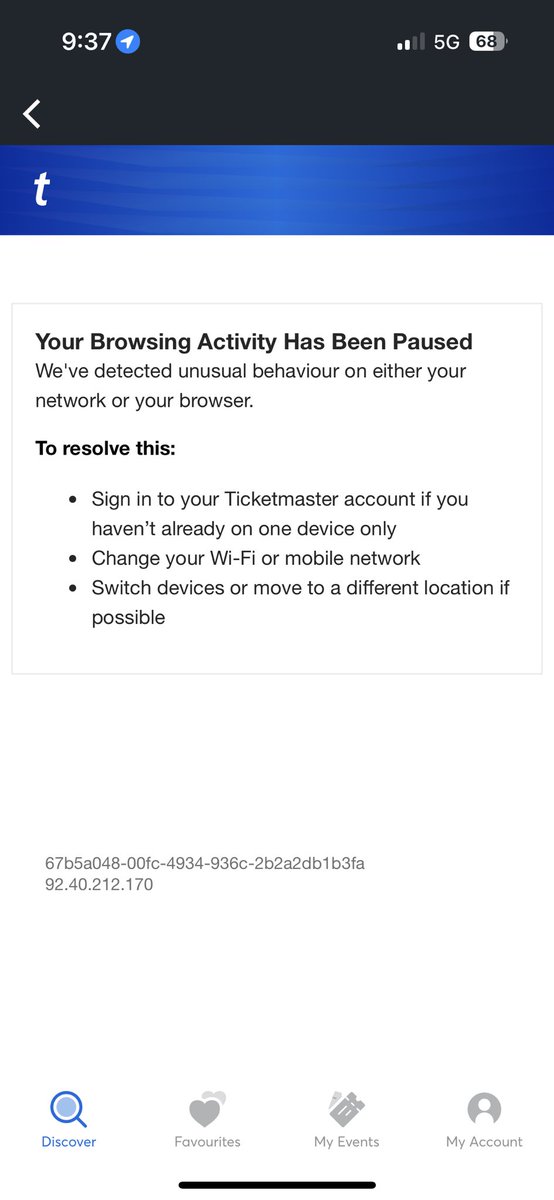 2400 in q for #coldplay tickets get through and then #ticketmaster decided to pause my account 😩😭