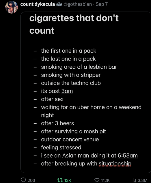 cigarettes that don't count