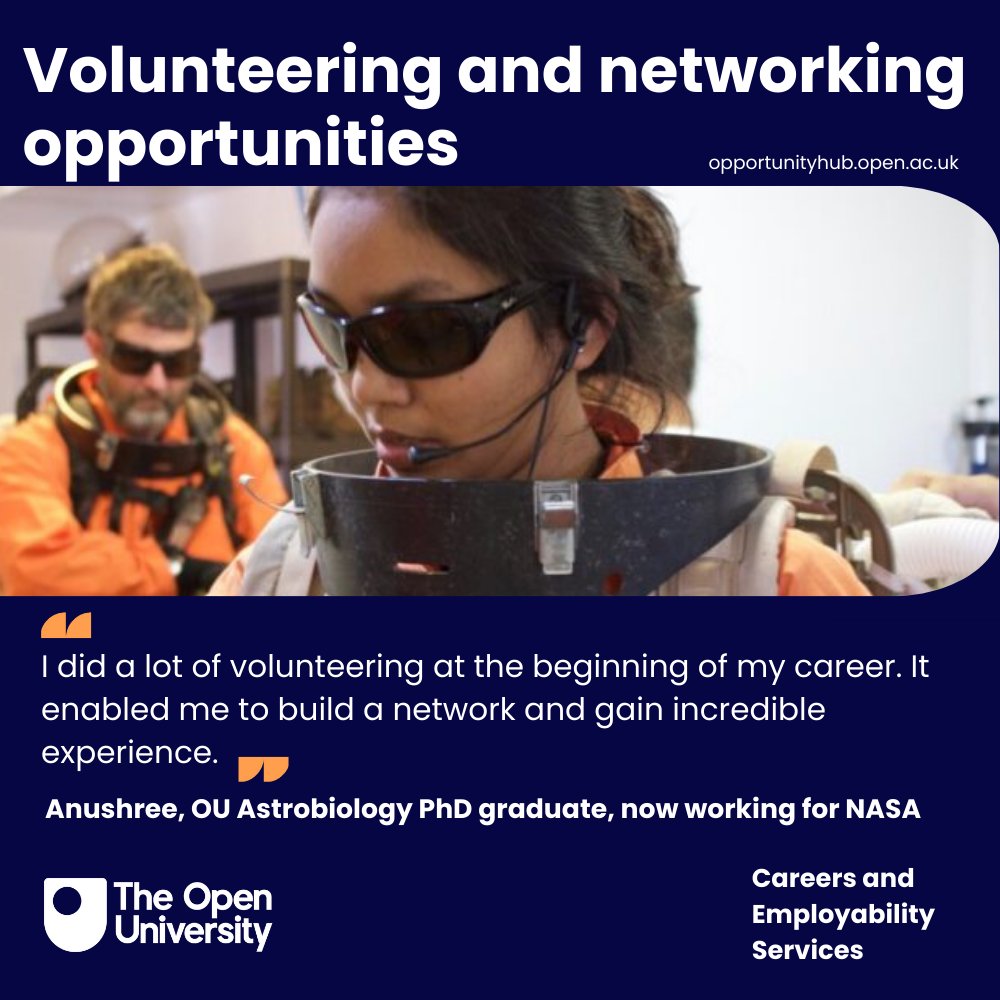 Volunteering can open up a world of opportunities. Take a look at our volunteering pages here help.open.ac.uk/voluntary-work