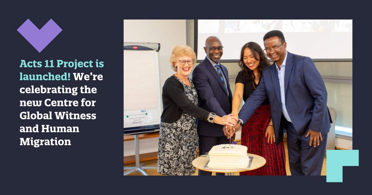 cmsmission's tweet photo. So much good stuff going on at the inaugural #Acts11 Convergence conference on mission and migration. 
(l-r) Dr Cathy Ross, Prof Jehu J Hanciles, Dr Nuam Hatzaw and Dr Harvey Kwiyani got to cut the cake to celebrate the launch!

More at https://t.co/WlnLqt4rSd https://t.co/k3JEzN2p3E