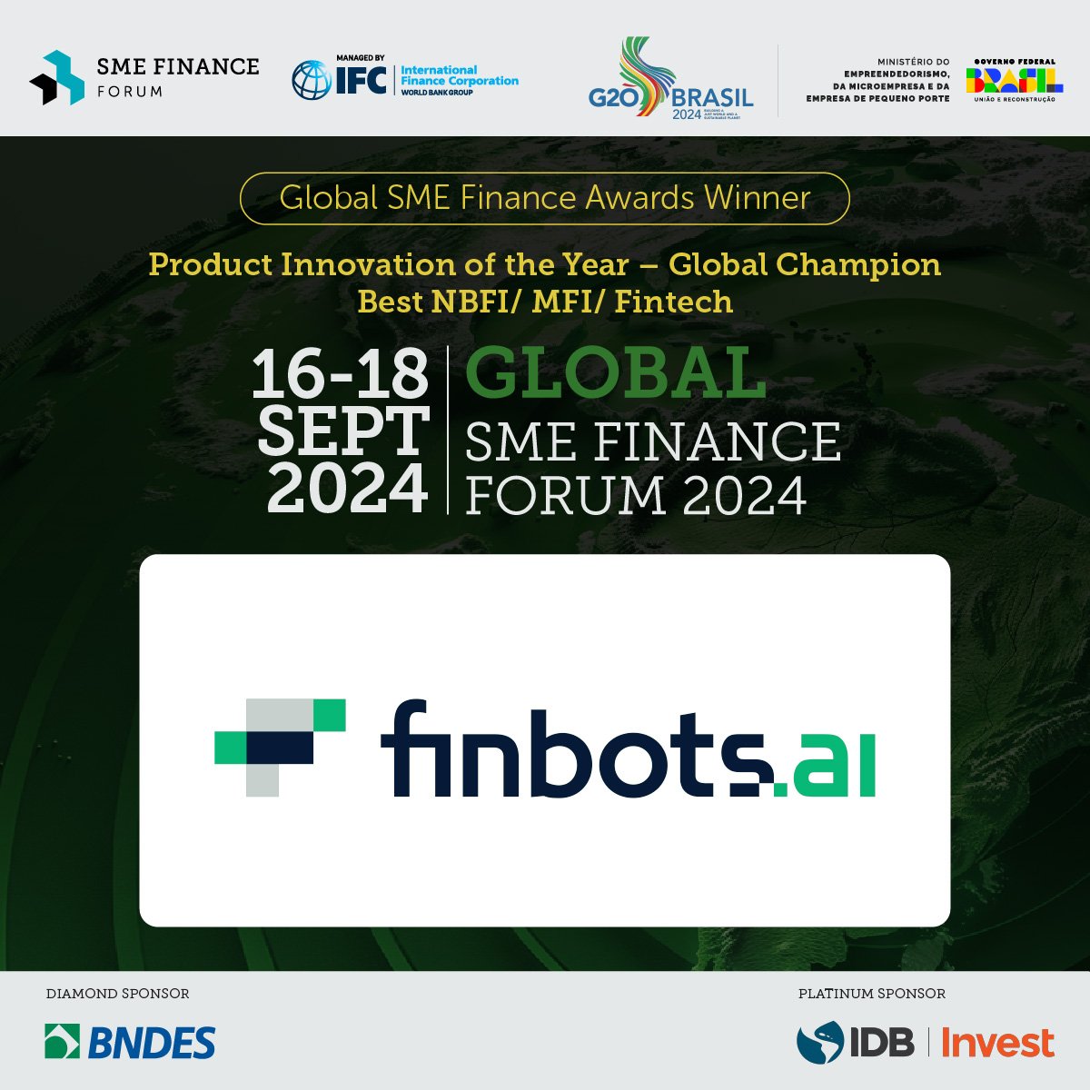 FinbotsAI's tweet photo. FinbotsAI wins TWO Awards at the Global SME Finance Forum Awards 2024! 🏆🏆
This recognition celebrates our commitment to empowering SMEs &amp; driving innovation in SME finance. Thank you @smefinanceforum for this honor !
#SMEfinance #Innovation #Innovation #AI #SMEFinanceAward https://t.co/Fwk7cN4CnH