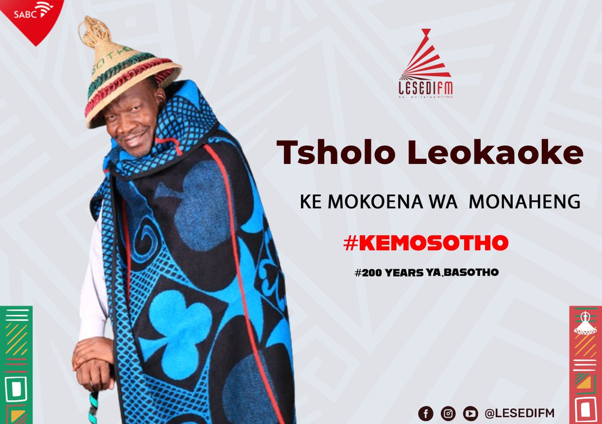 LesediFM's tweet photo. Tsholo Leokaoke #KeMosotho.
Seboko sa hao ke mang ? Ipolele.
#200YearsYaBasotho #KeMollelwa #KgwediYaBotjhaba https://t.co/toxLWfqUjk
