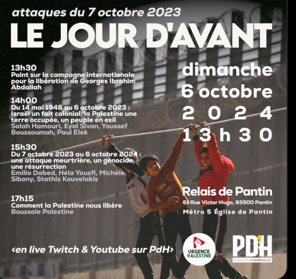 🔺 stupéfaction de découvrir cette réunion publique organisée à #Pantin pour célébrer l’attaque ignoble du #Hamas en #Israel #7octobre 
Cette désinhibition sur le territoire 🇫🇷 est porteuse de jours bien sombres.
Il ne faut rien céder aux islamistes !
#terrorisme #islamisme
