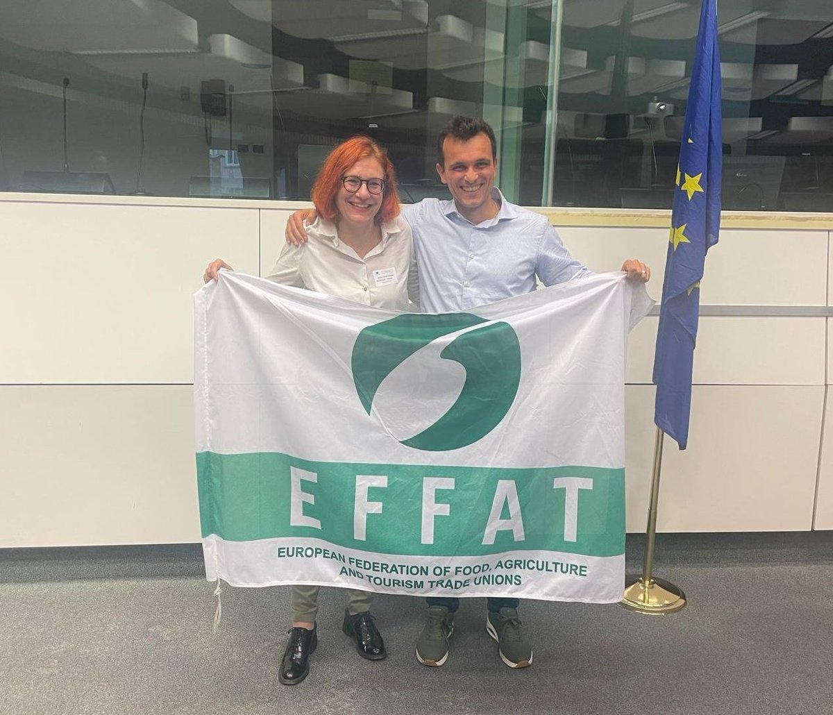 fai_cisl's tweet photo. #Bruxelles, Esecutivo #EFFAT 🗣 In vista del prossimo Congresso, che il sindacato #agroalimentare europeo terrà a novembre a #Valencia, è stata ratificata la candidatura di Enrico Somaglia a Segretario Generale e di Annika Rönni-Sällinen (@pamliitto) a Presidente. Un grande in bocca al lupo da tutta la #FaiCisl! Presenti ai lavori anche il Segretario Generale dell'EFFAT Kristjan Bragason e la Segretaria Generale IUF Sue longley, per noi partecipa Alberto Kulberg Taub.
#FightingForward