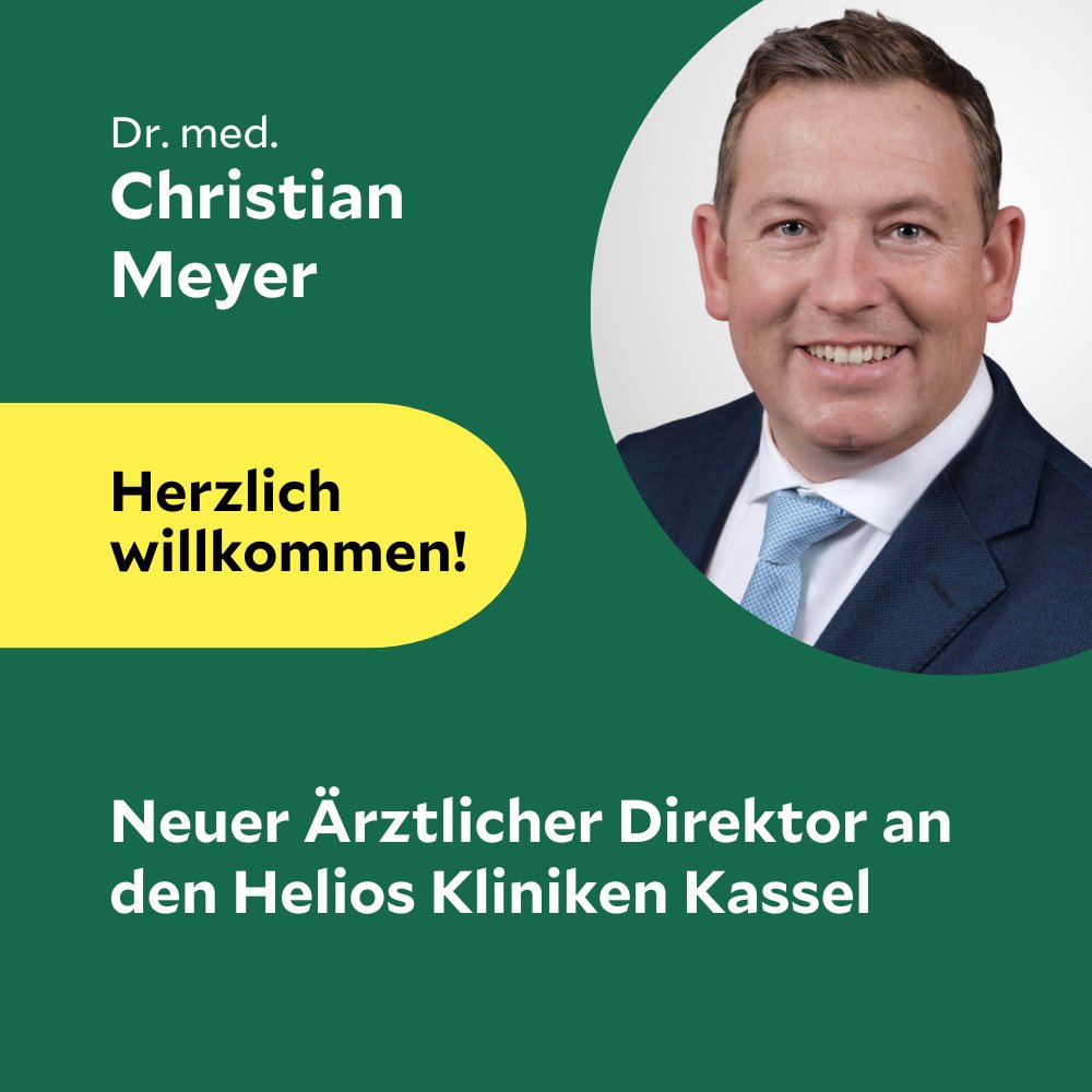 Wir freuen uns, Dr. Christian Meyer als neuen Ärztlichen Direktor der #HeliosKlinikenKassel begrüßen zu dürfen! Mit seinem Know-how in Chirurgie und onkologischen Eingriffen wird er den Standort weiter voranbringen. Auf eine weiterhin gute Zusammenarbeit im #TeamFresenius!
