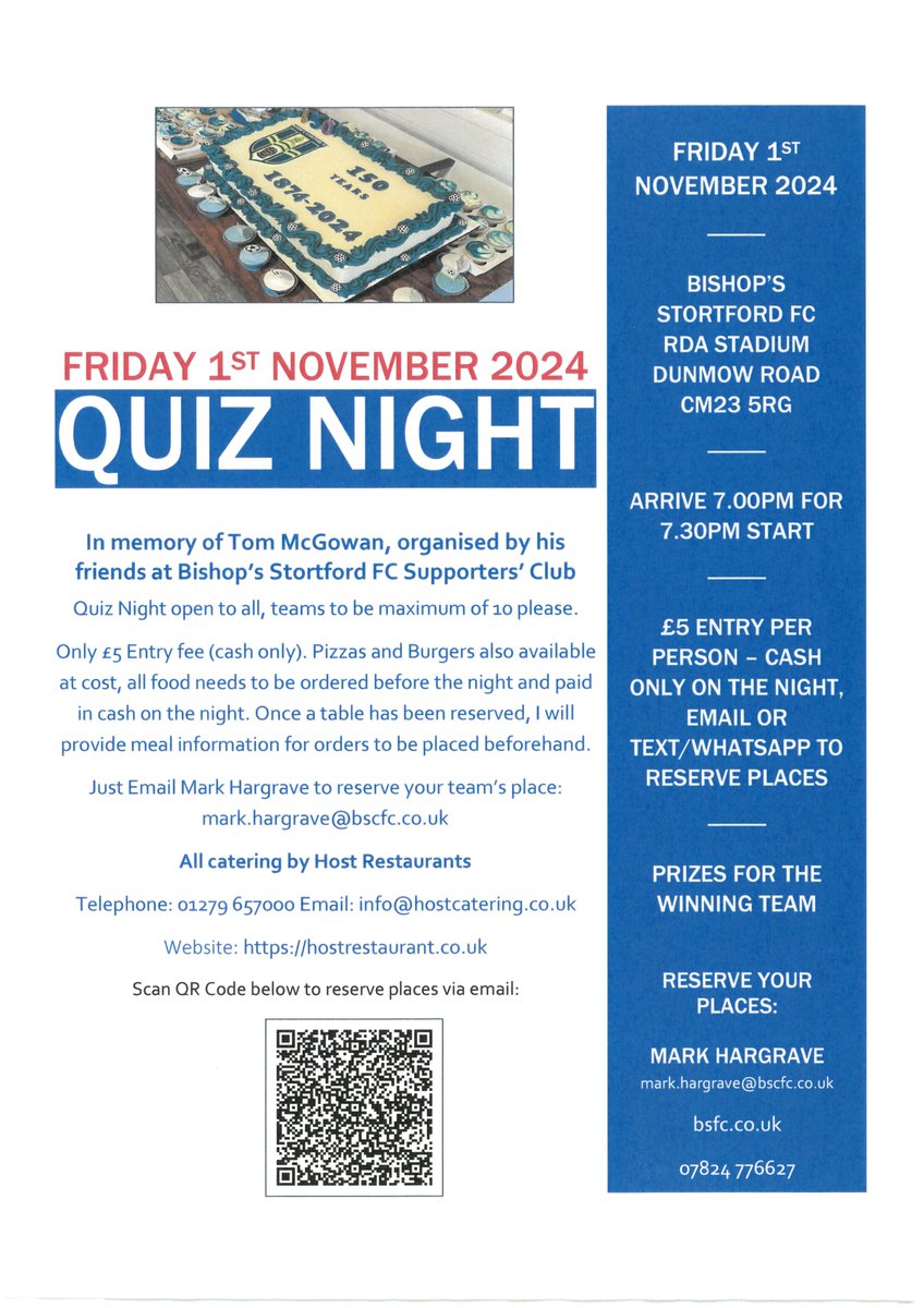 Quiz Night At The RDA Stadium!

Tickets are already selling well for our Supporters Club quiz night on Friday 1st November.

Book your spot now to avoid disappointment! Full details below

#allezlesbleus