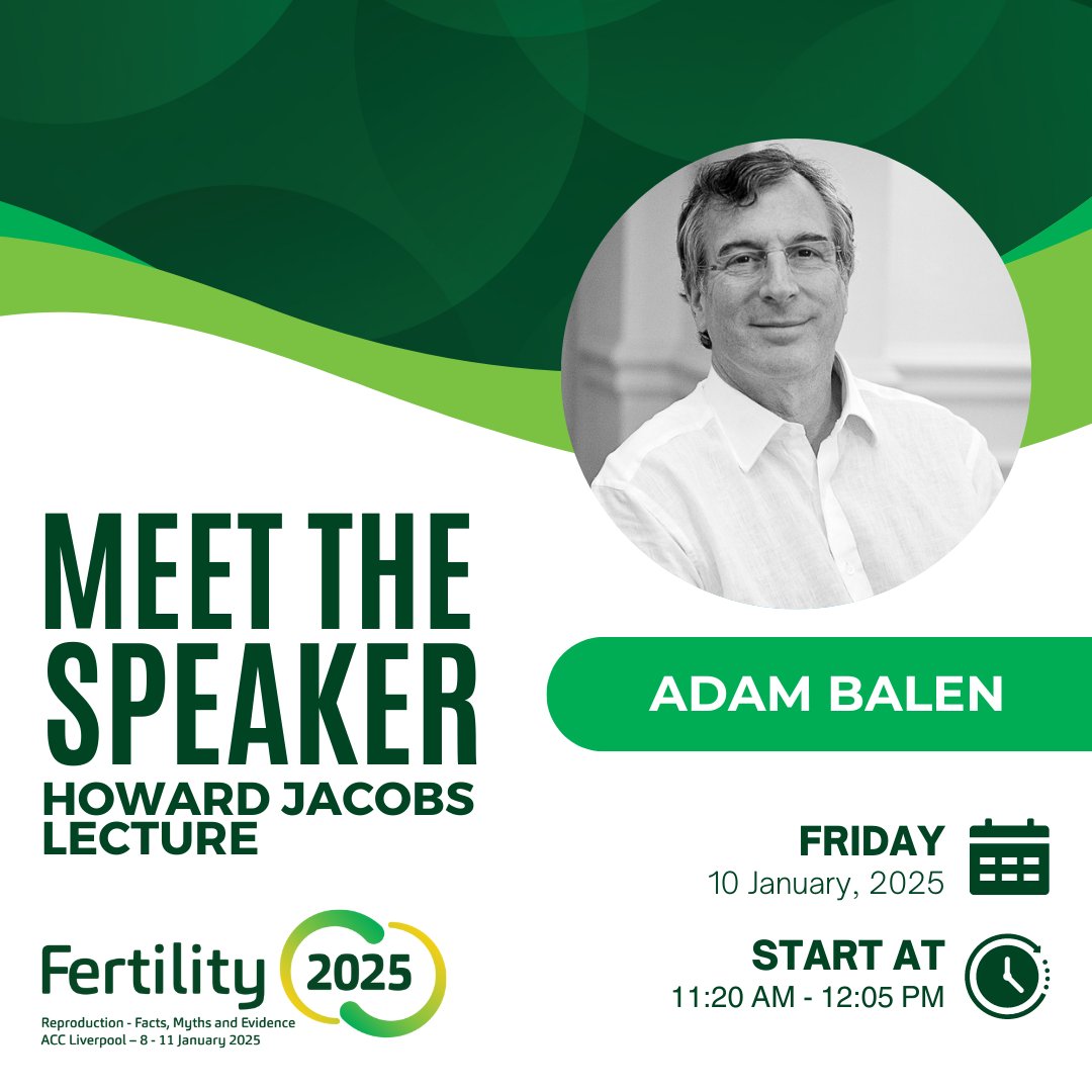 Fertility2026's tweet image. Meet the speaker! Join us on Friday 10th of January 2025 to learn more from Adam Balen at the Howard Jacobs Lecture. Register now to secure your spot!
#fertilityconference
#conference
#speaker
#liverpool