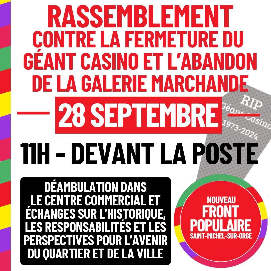 ALeaument's tweet photo. Rassemblement ce samedi à #SaintMichelSurOrge.
J'y serai et vous appelle à y participer. https://t.co/9za45oKxki