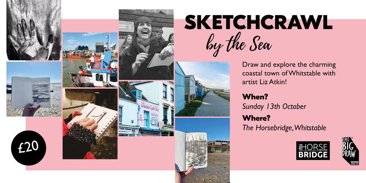 The Big Draw® ✏️ (@the_big_draw) on Twitter photo Sketchcrawls are back!
Join us in Whitstable with artist & Big Draw Ambassador <a href="/LizAtkin/">Liz Atkin</a> to explore this charming coastal town with charcoal and pencils in hand 🌊🪸 #SketchcrawlbytheSea #DrawinginMotion
📆Sunday 13 Oct
⏰10:30-12
🎟️£20 (materials inc)
eventbrite.co.uk/e/sketchcrawl-… Sketchcrawls are back!
Join us in Whitstable with artist & Big Draw Ambassador <a href="/LizAtkin/">Liz Atkin</a> to explore this charming coastal town with charcoal and pencils in hand 🌊🪸 #SketchcrawlbytheSea #DrawinginMotion
📆Sunday 13 Oct
⏰10:30-12
🎟️£20 (materials inc)
eventbrite.co.uk/e/sketchcrawl-…