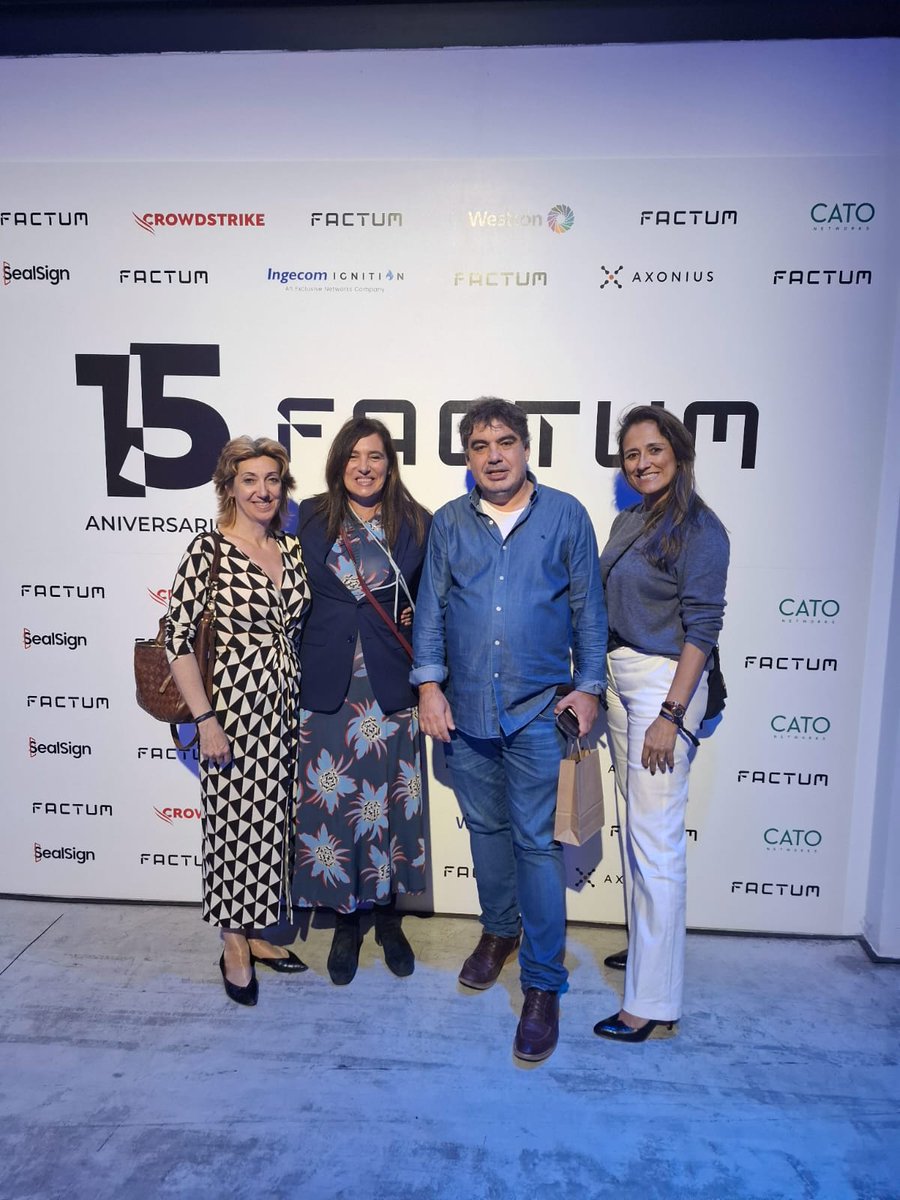 ¡Felicidades Factum por esos 15 años de andadura!¡Enhorabuena a todo el equipo de Factum y, especialmente a Iosu Arrizabalaga Cortabarria, como fundador y CEO de la compañía!
Ayer lo celebraron y le acompañamos <a href="/Ingecomayorista/">Ingecom</a>, <a href="/AxoniusInc/">Axonius</a> y <a href="/CatoNetworks/">Cato Networks</a> #15aniversario
