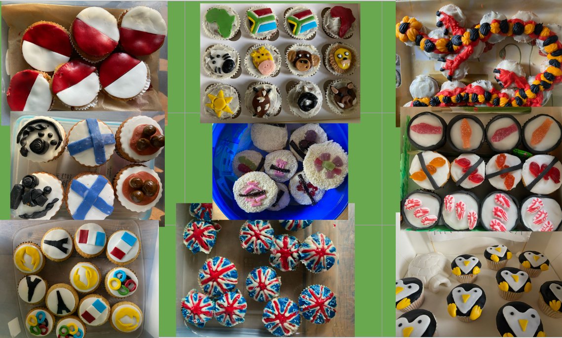 International Bake Off bakes for this year. Well done to all who participated in our internationally themed cupcake competition.
