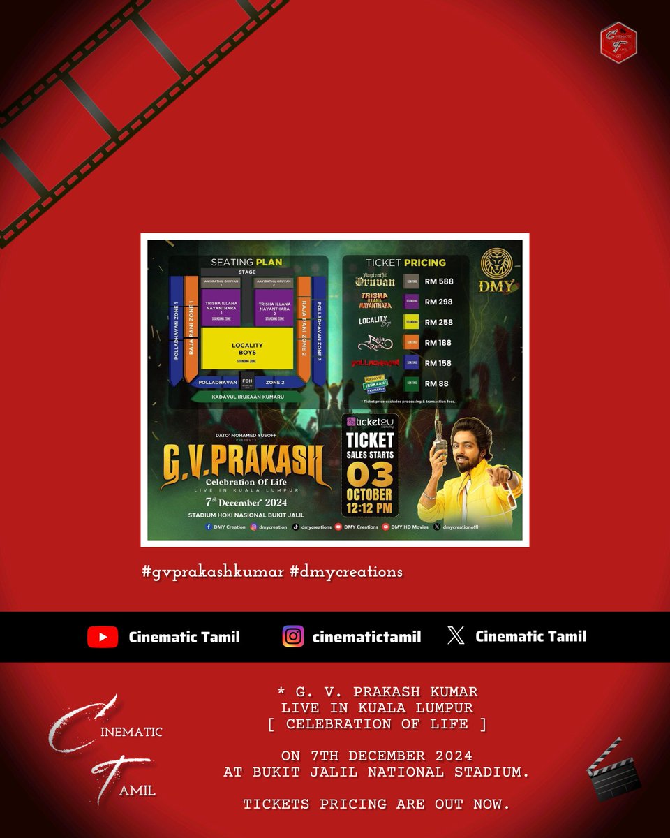 cinematic_tamil's tweet photo. 🔴 @gvprakash LIVE IN KUALA LUMPUR ON 7TH DECEMBER 2024.
.
BROUGHT YOU BY @dmycreationoffl
.
#cinematictamil #dmycreation #dmycreations #gvprakash #gvprakashkumar #aacaptures #isaiasuran https://t.co/a3AqkBSEhx