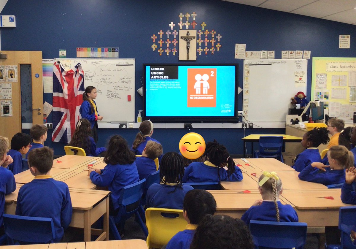 StMaryB17's tweet photo. Thank you Niamh for leading St Alphonsa house in a wonderful house retreat teaching us all about tolerance and respect! The children have created prayers to God, praying to be more like St Alphonsa. #BritishValues #HouseRetreat #StAlphonsa #RRSA #Art2 #Tolerance #Respect https://t.co/t3fcGU0gF4