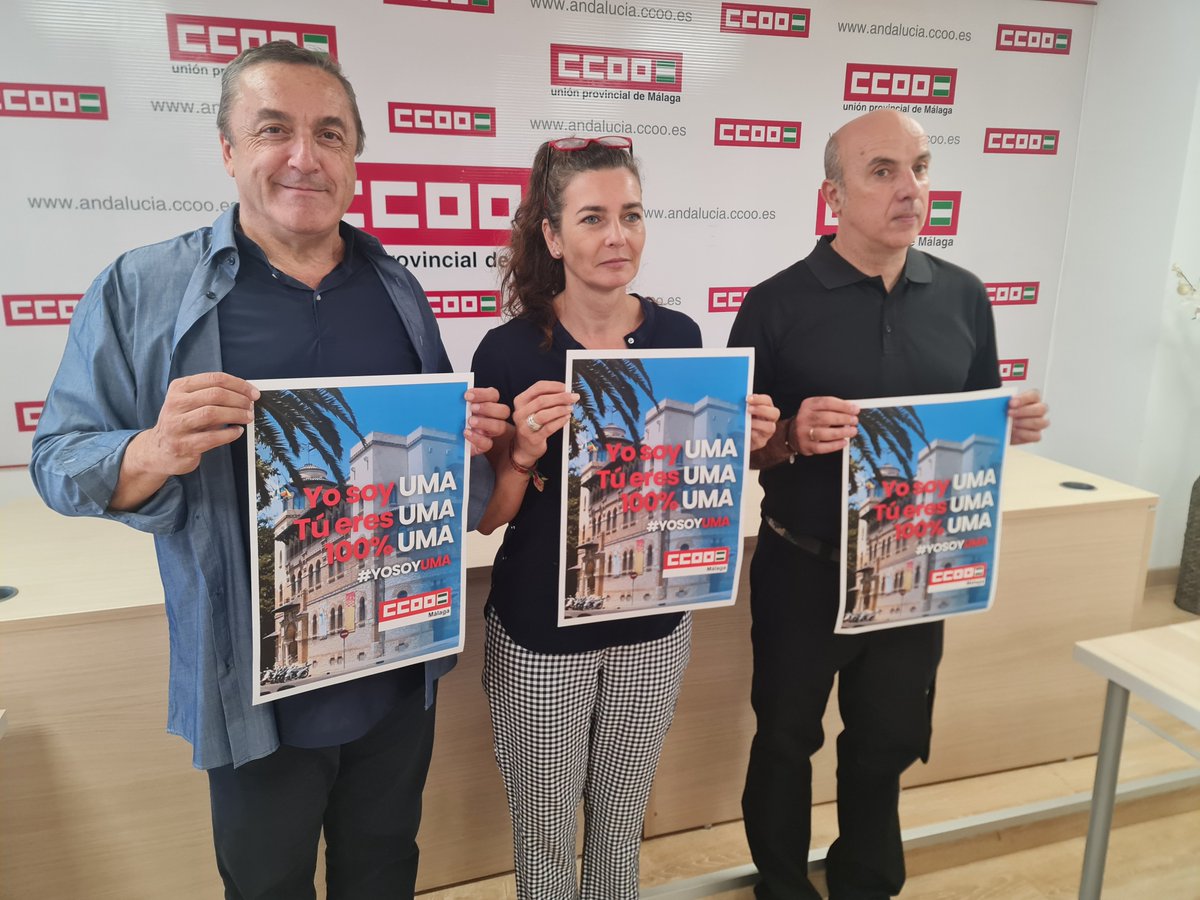 ccoomalaga's tweet photo. #CCOOMálaga promueve la campaña ‘Yo soy UMA, tú eres UMA, 100% UMA”  

✏️ Está siendo mermada por @AndaluciaJunta

🔴 Hace 50 años Málaga peleó por su universidad, hoy tiene que volver a salir a la calle a defender su principal institución académica  

Únete #YOSOYUMA ✊ https://t.co/cd4DUac3y6