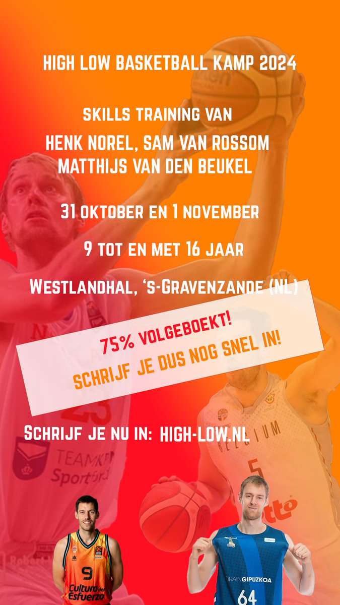 BeNe Blockparty (@beneblockparty) on Twitter photo Ons High Low Basketball Camp in het Westland (NL) is voor 75% volgeboekt. Wees er dus snel bij als jouw kinderen twee dagen (zonder overnachting) skills training willen krijgen van <a href="/HenkNorel/">Henk Norel</a>, <a href="/SamyV09/">Sam Van Rossom</a> en <a href="/JohnQuid/">Matthijs</a>. Inschrijven kan via high-low.nl. Ons High Low Basketball Camp in het Westland (NL) is voor 75% volgeboekt. Wees er dus snel bij als jouw kinderen twee dagen (zonder overnachting) skills training willen krijgen van <a href="/HenkNorel/">Henk Norel</a>, <a href="/SamyV09/">Sam Van Rossom</a> en <a href="/JohnQuid/">Matthijs</a>. Inschrijven kan via high-low.nl.