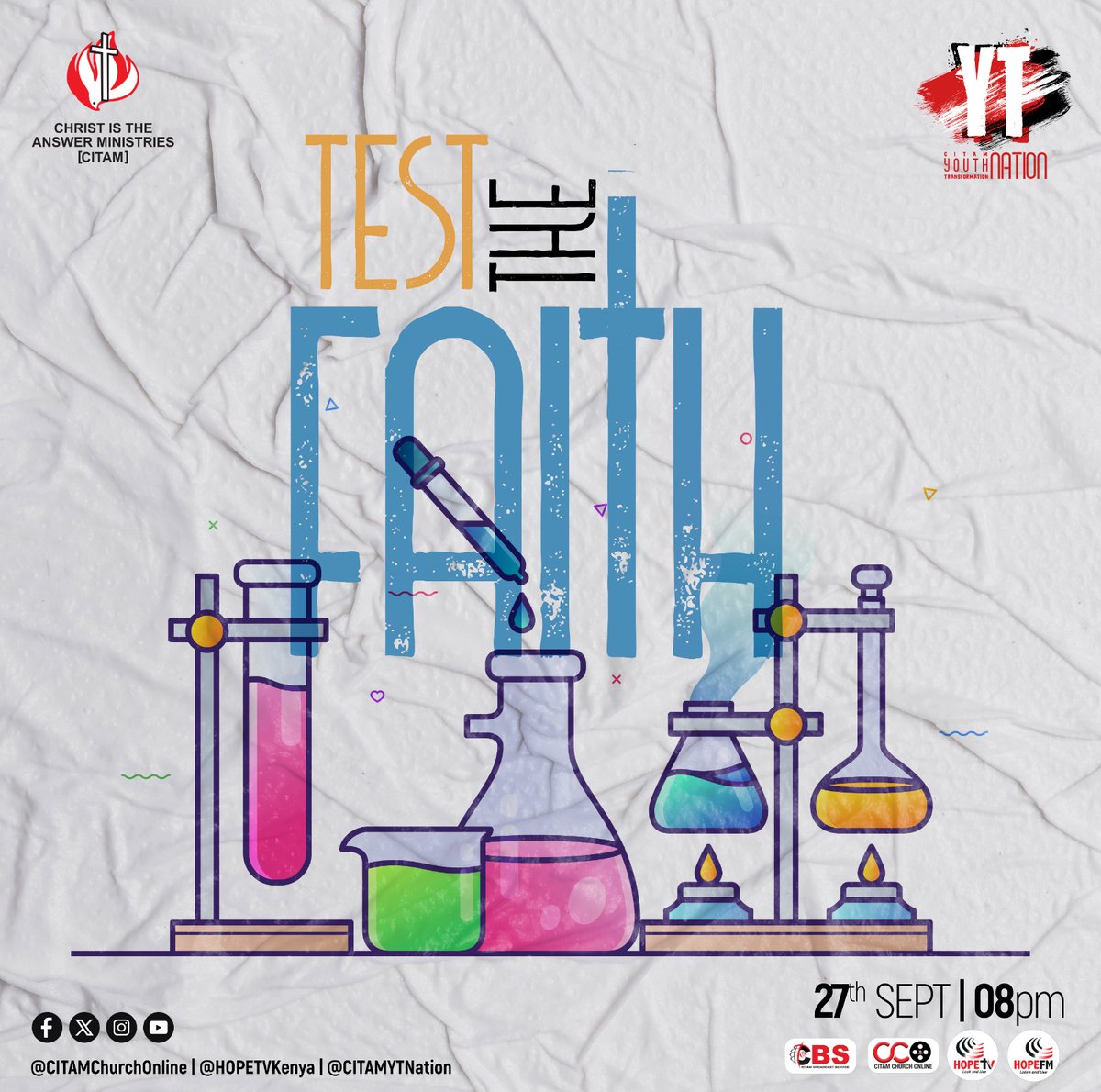 Today, we talk about world views and what makes them so appealing, and the gaps in these views all under one topic : Test the faith.
#testthefaith #citamytnationservice #ytnation #citamchurchonline