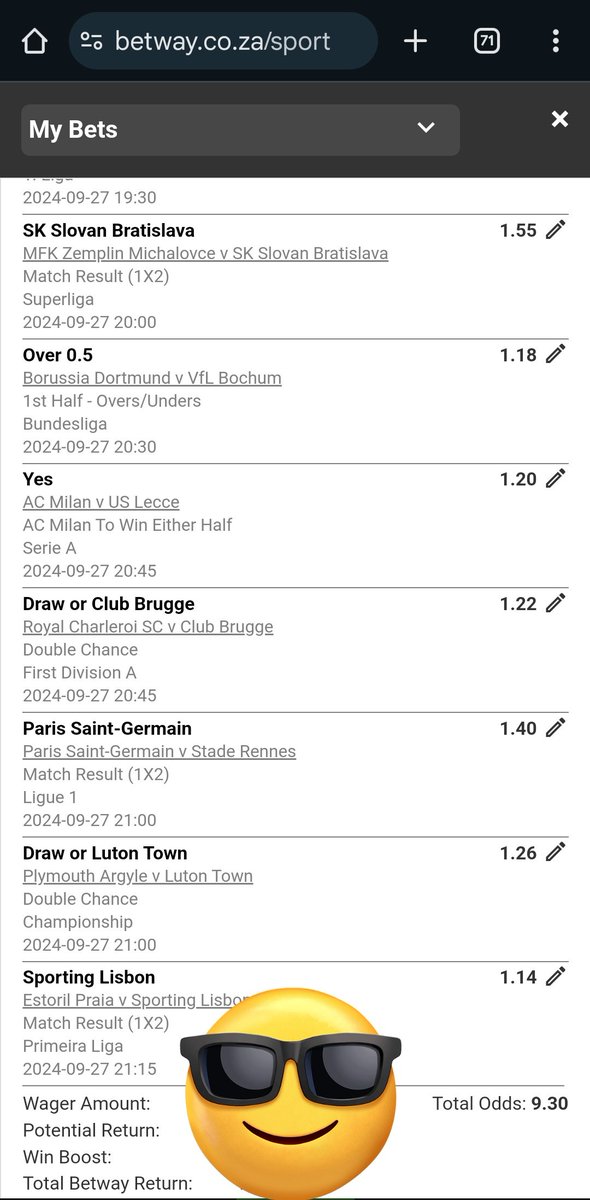 MohammedBa99031's tweet photo. I just placed a bet with Betway. Tap here to copy my bet or search for this booking code in the Multi Bet betslip X7E2EB2EC https://t.co/YHxiPkK1GO https://t.co/aTrv8MtMZZ