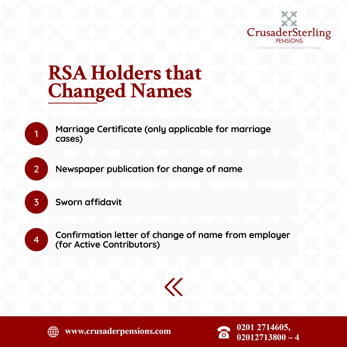 CSPensions's tweet photo. Hey MVPs 👋🏽
We've got a new update on the ongoing "Data Recapture Exercise". Swipe through to get all the details.
For more information, kindly send an email to info@crusaderpensions.com
#CrusaderSterlingPensions #PensionUpdates #DataRecapture https://t.co/Tb4lzwmghu