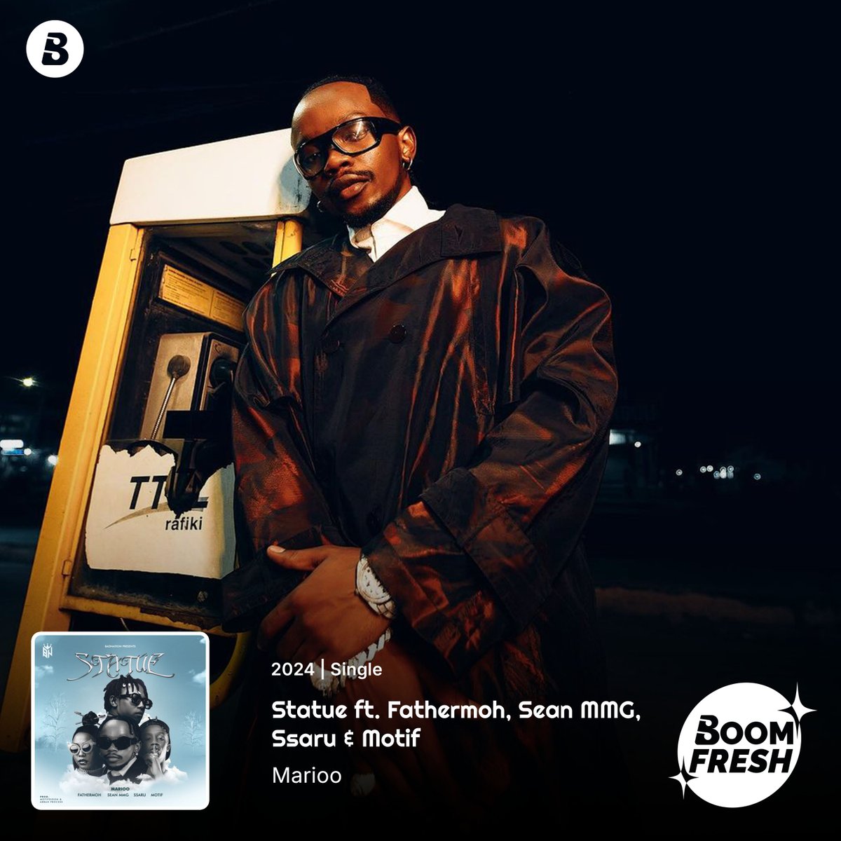 ✨BOOMFRESH✨
@mariooOfficial anakuletea dance anthem nyingine iitwayo #Statue akishirikiana na #Seanmmg @ssaru_ke #Fathermohtv <a href="/motifdidon/">MOTIF DI DON</a>🔥

Sikiliza kupitia app ya Boomplay ▶ boom.lnk.to/MariooStatue

#HomeOfMusic #Marioo #Boomplay #NewMusic