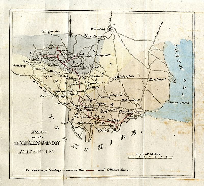 AntiquityJ's tweet photo. The world's first public railway to use steam locomotives, the Stockton and Darlington Railway in north-east England, opened #OnThisDay in AD 1825. It first connected collieries in the region, later extending to transport coal to the sea. 1/2 https://t.co/zj2UoJvzOe