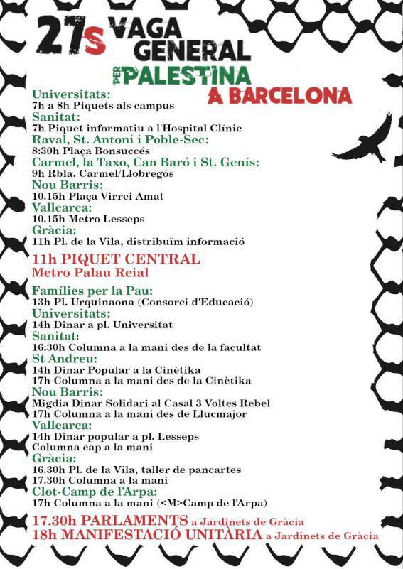 lentrellat's tweet photo. Per Palestina, pel Líban. Des de l'Entrellat donem suport a la #VagaPerPalest1na convocada avui #27S.

Us animem a sumar-vos a la convocatòria més propera. Davant la complicitat occidental, només la pressió i el boicot internacional poden aturar Israel.

#FreePalestine https://t.co/z1cPzqft5h