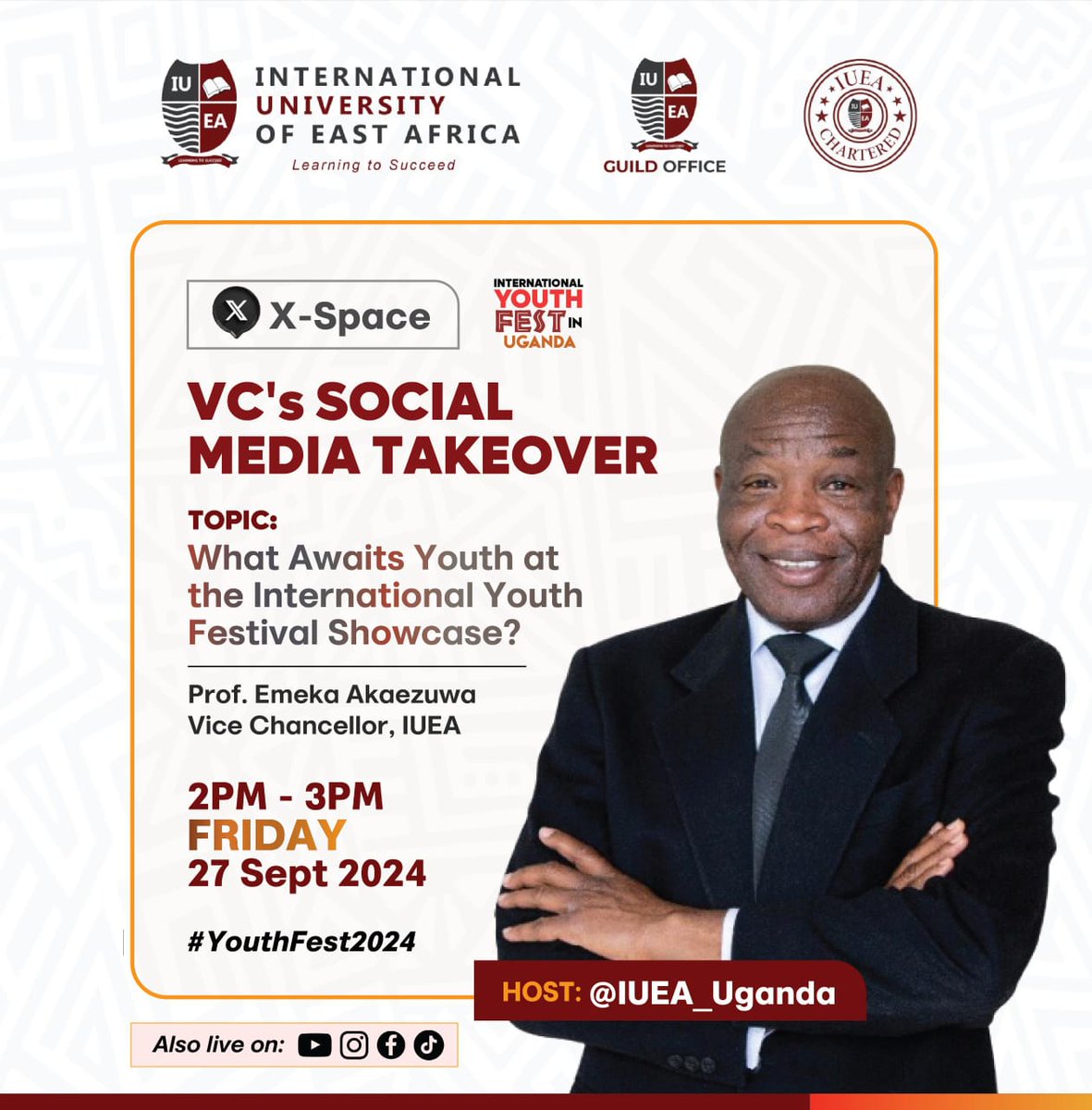 LIVE at 2pm! I'll be sharing my thoughts on IYF 2024. Join the conversation! 
 #IUEA 
#InternationalYouthFestival