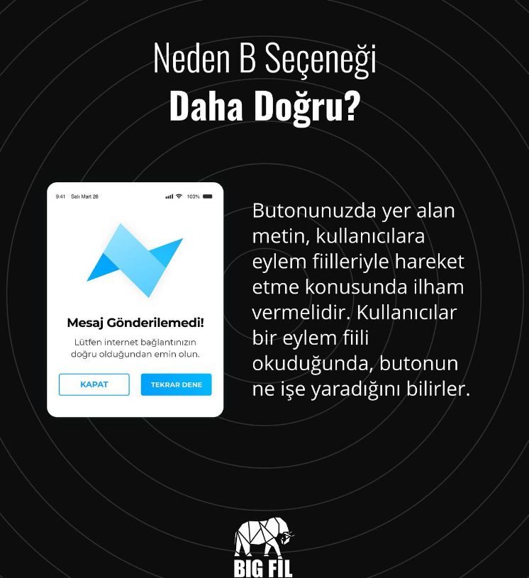 BigfilPh's tweet photo. Kullanıcıların butonlara tıklamaya karar vermesi, buton üzerindeki metnin ne kadar etkili olduğuna bağlıdır. Eylem fiilleriyle dolu, ilham verici bir buton metni kullanıcıları harekete geçirir. 🚀Bu metin, kullanıcının hangi aksiyonu alacağını açıkça belirtmelidir. https://t.co/ZZTPWTzaXh