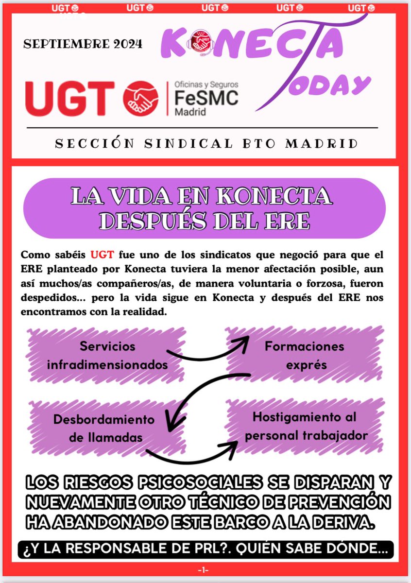 ugtkonectabto's tweet photo. BOLETÍN UGT KONECTA TODAY
SEPTIEMBRE '24
#UGT #konecta #septiembre #Boletin #KONECTATODAY https://t.co/Ezi2gbJMQg