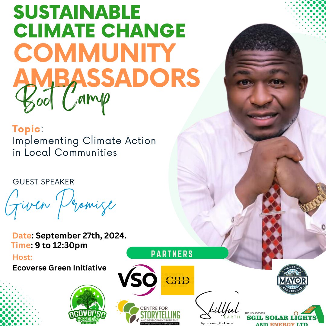 Day 2 of the Sustainable Climate Change Community Ambassadors Bootcamp is here! 

Engage with us: linkedin.com/feed/update/ur…. Share your takeaways and be part of the movement! 

#EcoverseClimateChampions #SustainableFutureBootcamp #NextGenClimateLeaders
