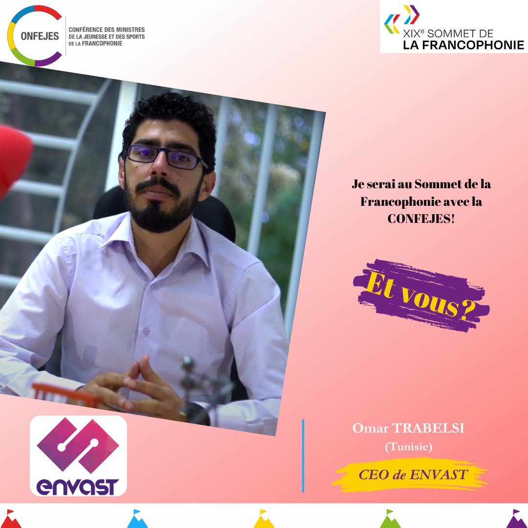 🌍✨ Omar TRABELSI (Tunisie), CEO de « ENVAST », au Sommet de la Francophonie 2024, avec la CONFEJES ! ✨🌍

Retrouvez Omar au Village de la Francophonie, Pavillon CONFEJES, du 02 au 06 octobre!

#CONFEJES #Envast #Innovation #DigitalSolutions #SommetFrancophonie #Entrepreneuriat