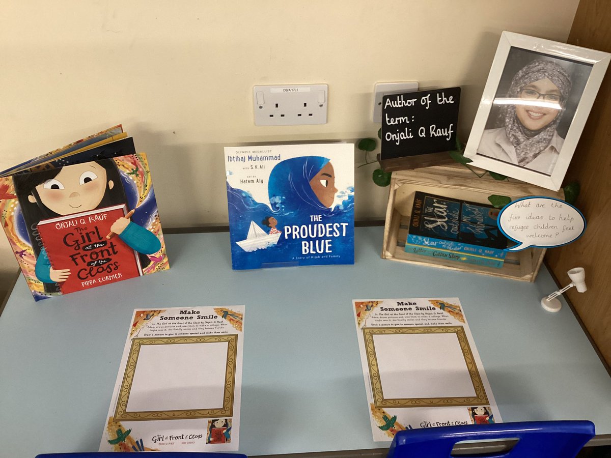 Maple Tree Class (@mrsjameslw) on Twitter photo Our writing area this week featuring our new favourite book, The Girl at the Front of the Class, and our author of the term <a href="/OnjaliRauf/">onjali rauf</a>. This week we are using ideas from the story to help to make others smile 😁 <a href="/LadywoodKH/">Ladywood Primary School</a> Our writing area this week featuring our new favourite book, The Girl at the Front of the Class, and our author of the term <a href="/OnjaliRauf/">onjali rauf</a>. This week we are using ideas from the story to help to make others smile 😁 <a href="/LadywoodKH/">Ladywood Primary School</a>