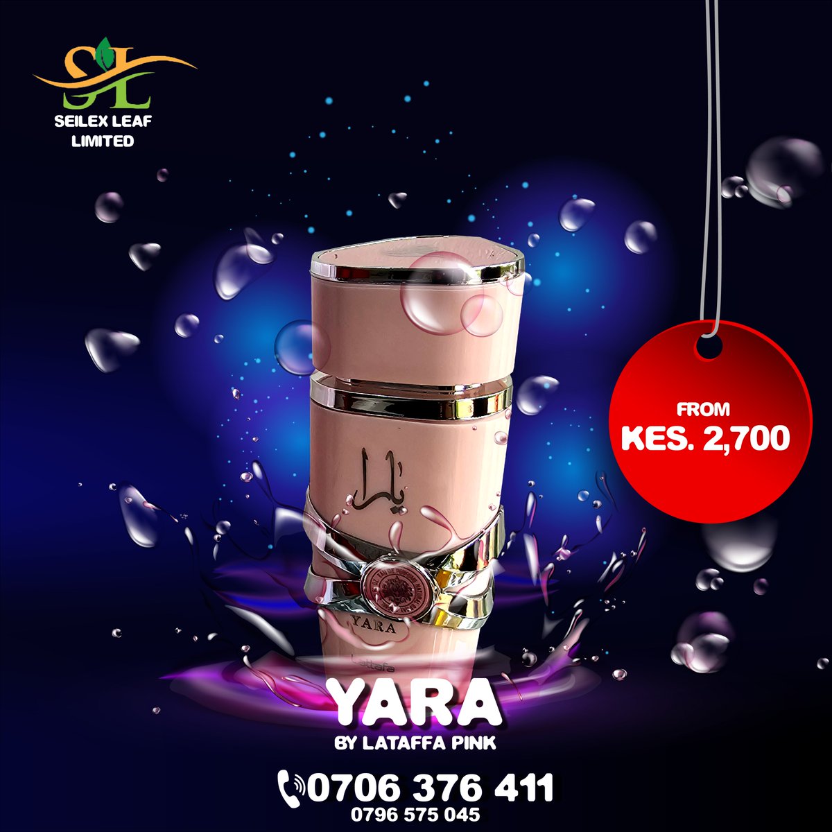 Seilexleaf's tweet image. Friday is here, and so is your perfect scent! Grab Yara perfumes at Seilex Leaf and shine all weekend long.

Yara
By Lattafa Pink
KES. 2,700
Call us today:
☎𝟎𝟕𝟎𝟔 𝟑𝟕𝟔 𝟒𝟏𝟏
☎𝟎𝟕𝟗𝟔 𝟓𝟕𝟓 𝟎𝟒𝟓

#seilexleaf #designerperfumes #yaraperfume #perfumes #lattafaperfumes