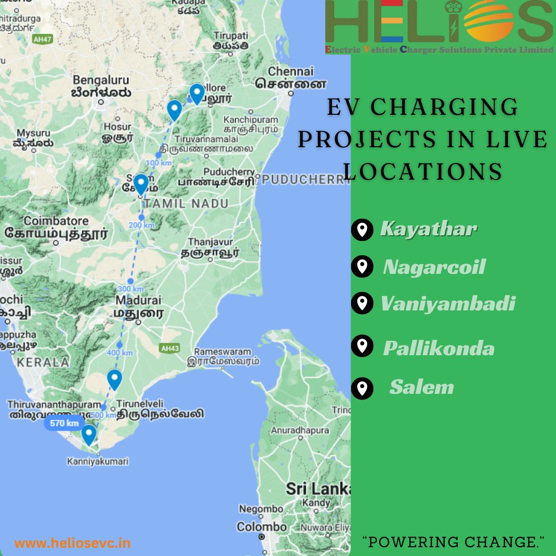 heliosevc's tweet photo. "⚡️ Charging into the future! 🚗💨 Proud to announce the successful completion of  EV charging projects across South India. Together, we’re powering a sustainable tomorrow! 🌱✨ #SustainableEnergy #Helios #EVCharging 🌍Visit us at https://t.co/z07PjcZRvv  🌞 https://t.co/QcHXabcHte