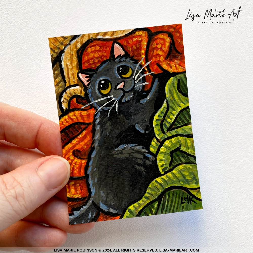 LisaMarieArt's tweet photo. Happy Friday! 🎨 The auction for "Blanketed Secret" ends tonight! Just a heads up: I might be a bit slow to list new #ACEOs on eBay as I’ve been busy with other projects. Hoping to have some new artworks ready next week. Stay tuned! #art #catart
https://t.co/FidywDRRW8 https://t.co/Kqt5FYMn7y