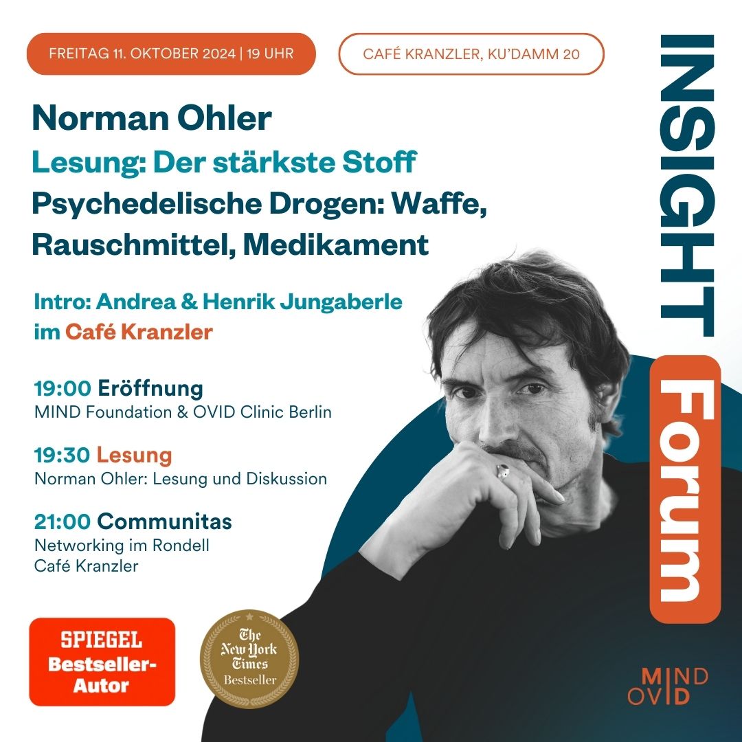 ☝️ Nicht verpassen! Lesung mit Norman Ohler im Café Kranzler am 11. Oktober.
Warum gibt es LSD nicht in der Apotheke? In welchem Verhältnis stand die Firma Sandoz zum Nazi-Regime? Und was hatte Elvis mit dem War on Drugs zu tun?

Das alles und mehr:
🔗 loom.ly/H6rSR64
