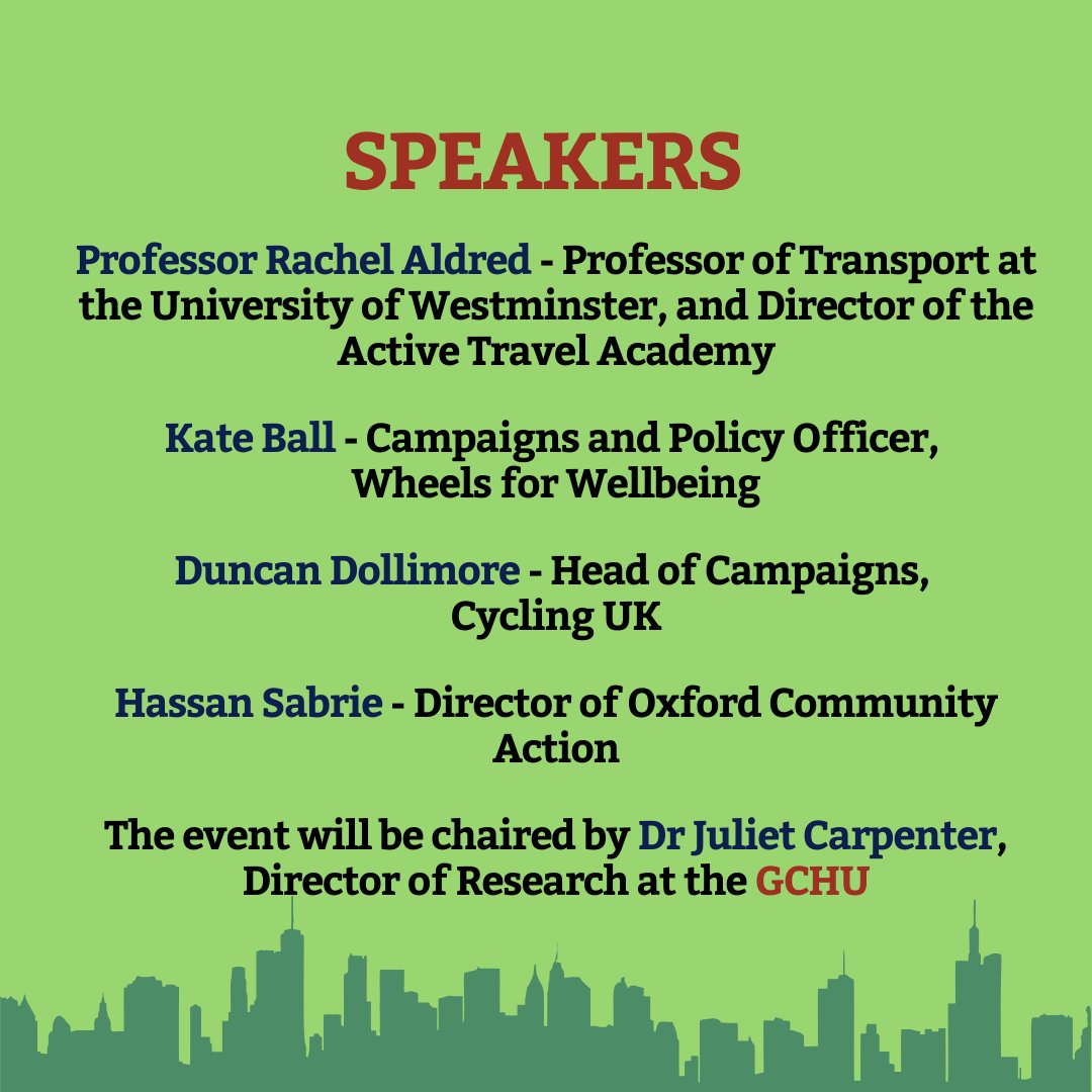 Join us next month as we discuss "Cycling in Cities: Can active travel work for everyone?" in our latest GCHU Public Seminar.

📅 16th October
🕔5:30pm - 6:30pm
📌 <a href="/KelloggOx/">Kellogg College, University of Oxford</a> 

Register to attend for free and find out more at: eventbrite.co.uk/e/cycling-in-c…