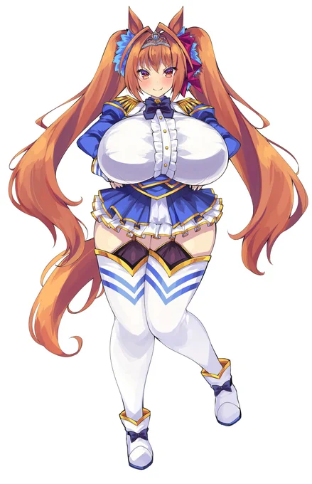 Skebからのリクエストで20tバーベルを片手で持ち上げる怪力ダスカを描かせていただきました!バーベル描いたの生まれて初めてだよ! 