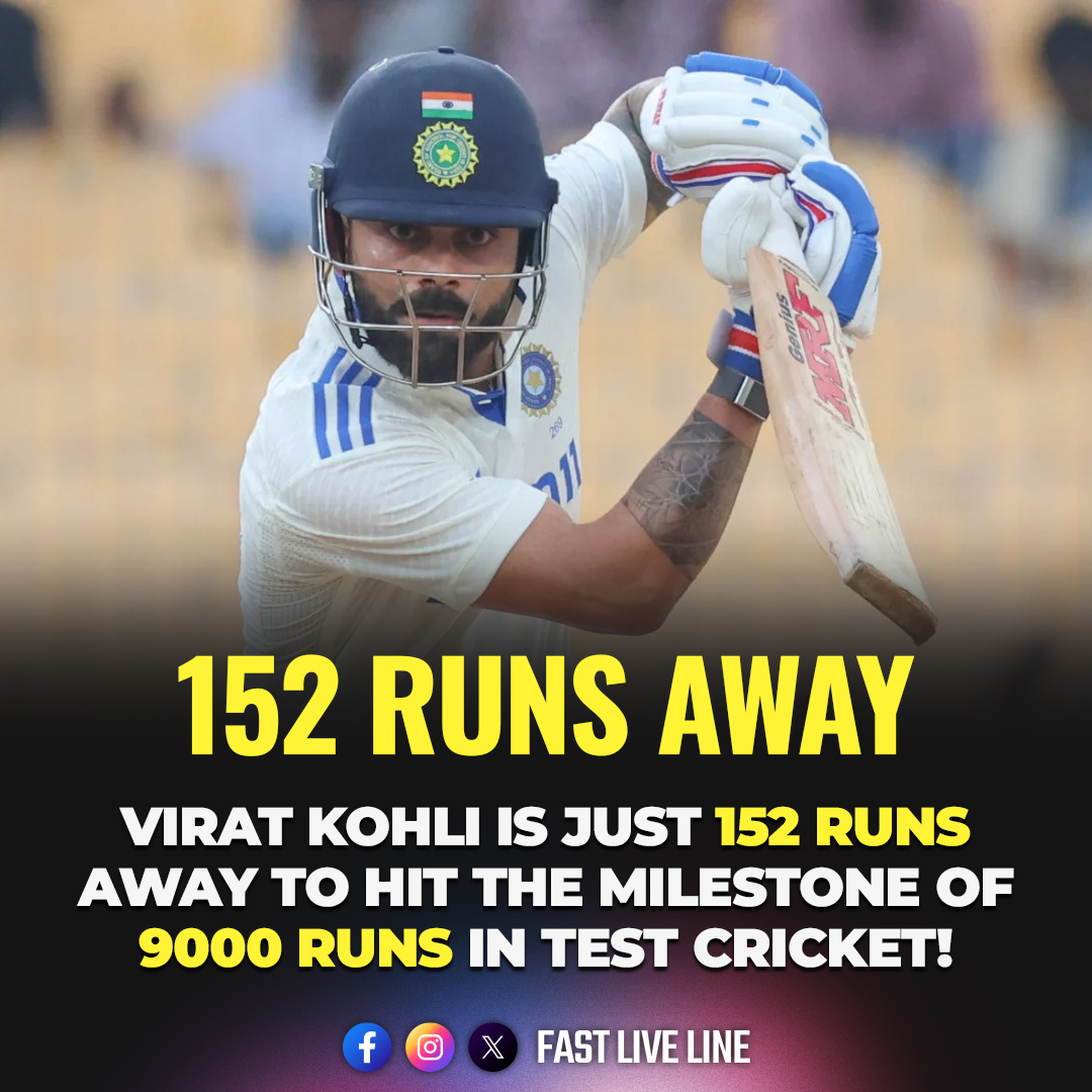 FastLiveLine's tweet photo. Will he hit 9,000 runs in 2nd test against Bangladsh? 🤔😃

#ViratKohli𓃵 #INDvsBAN #BANvsIND #IndianCricketTeam #TeamIndia #RohitSharma𓃵 #TestCricket https://t.co/VhSGz87TuX