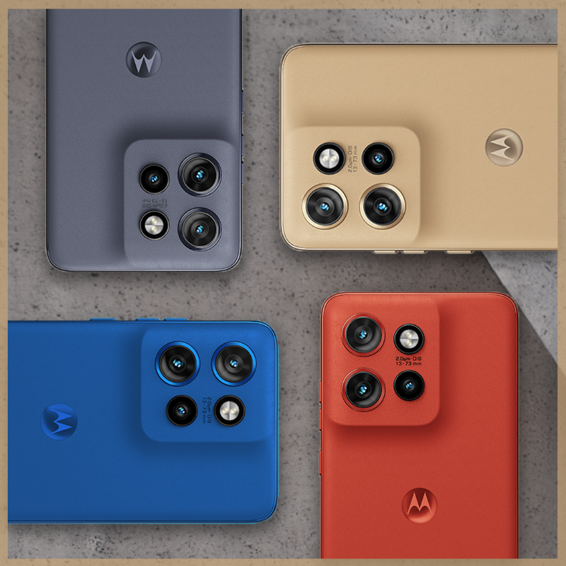 Moto's tweet photo. It’s a Pantoneᵀᴹ colors party and we are vibin’. #edge50neo #hellosmARTphone

Which one’s got you all 😍?
1. PANTONE Poinciana
2. PANTONE Lattè
3. PANTONE Grisaille
4. PANTONE Nautical Blue